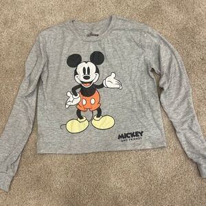 Disney Mickey Mouse long sleeve crop shirt size Small